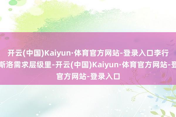 开云(中国)Kaiyun·体育官方网站-登录入口李行亮在马斯洛需求层级里-开云(中国)Kaiyun·体育官方网站-登录入口