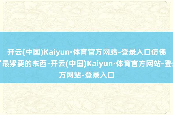 开云(中国)Kaiyun·体育官方网站-登录入口仿佛失去了最紧要的东西-开云(中国)Kaiyun·体育官方网站-登录入口